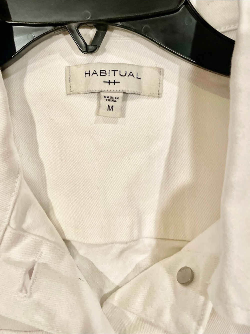 Habitual White Denim Dress Button Front Casual Chic Size Medium - Picture 4 of 9